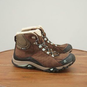 Oboz Womens Sapphire Hiking Boots Brown Leather Lace Up Waterproof Size 8